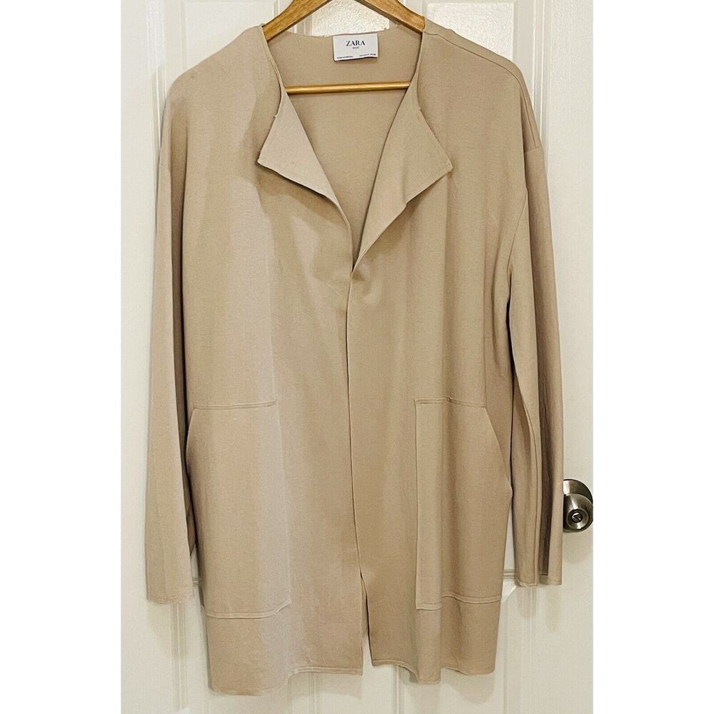 Women’s Zara Basic Open Front Cardigan Jacket Blazer Boho Distressed Size Medium